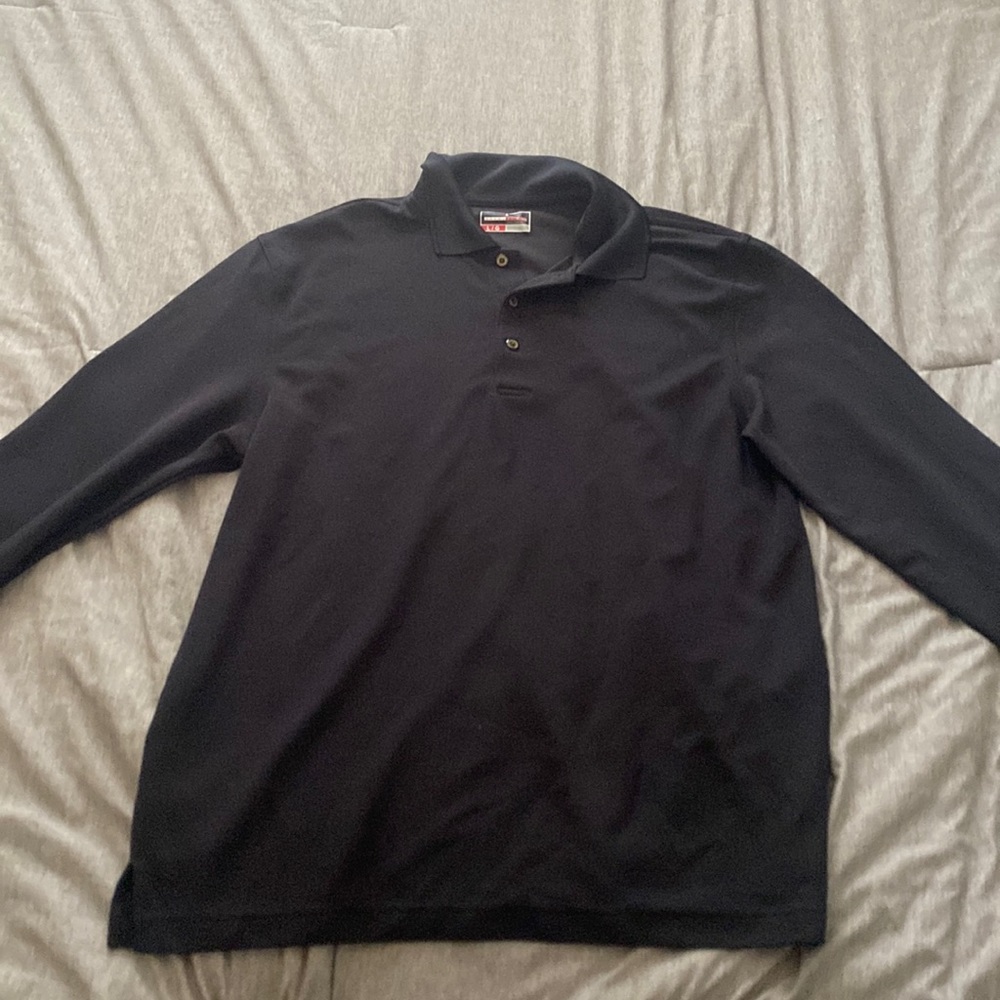 Men’s Black Long Sleeve Golf Shirt